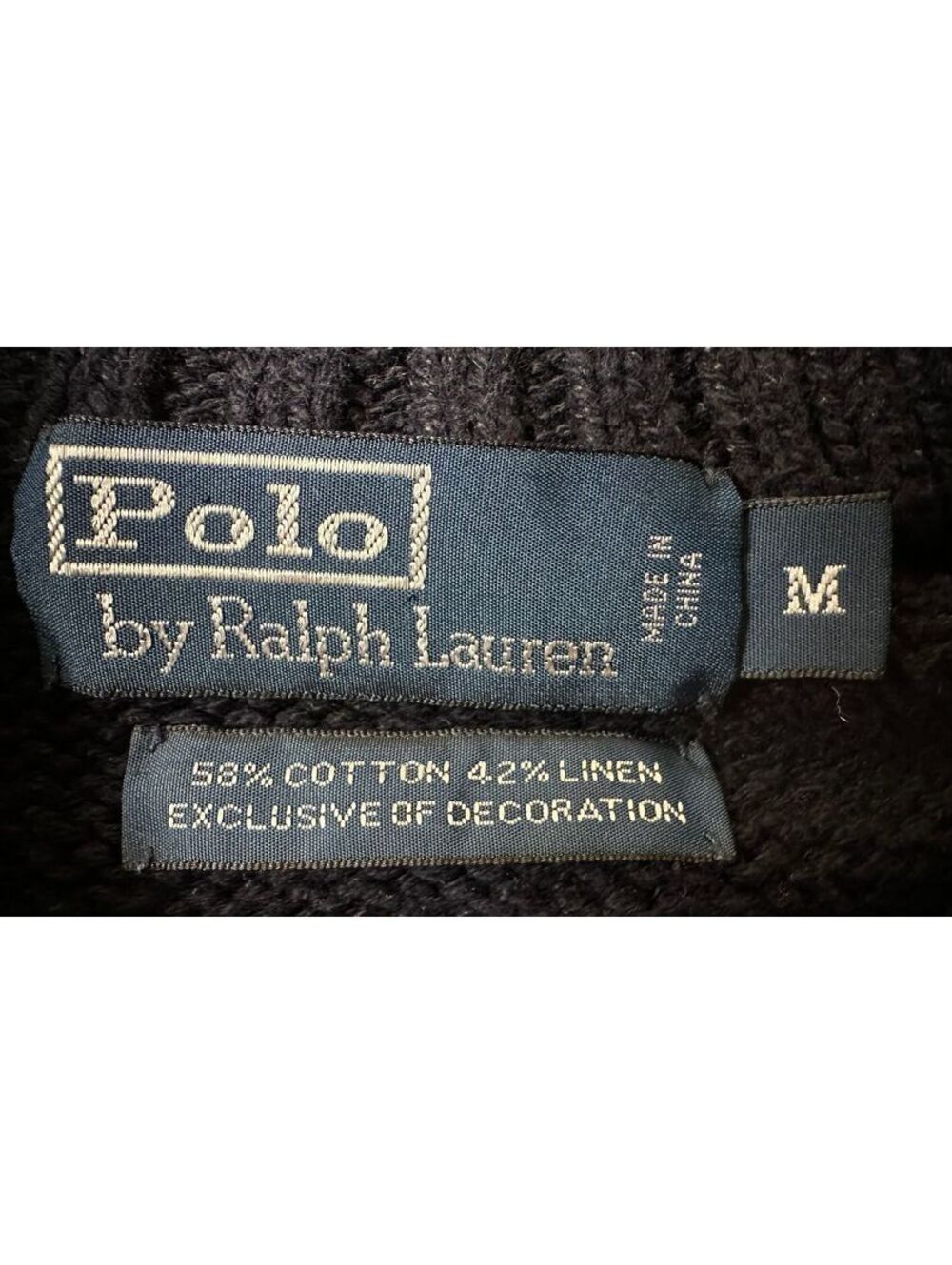 Vintage 90s Ralph Lauren American Flag sweater RL 67 knit cotton linen medium - Picture 2 of 11